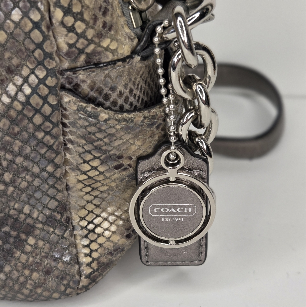 Coach Campbell Silvergray Python Exotic Snakeskin… - image 5